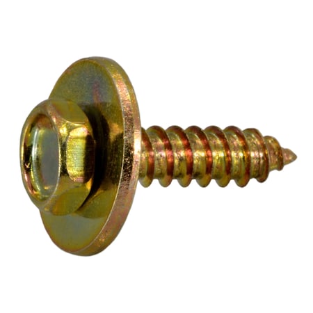 Midwest Fastener Sheet Metal Screw, #10 x 3/4 in, Zinc Yellow Steel Flange Hex Head External Hex Drive, 10 PK 39652